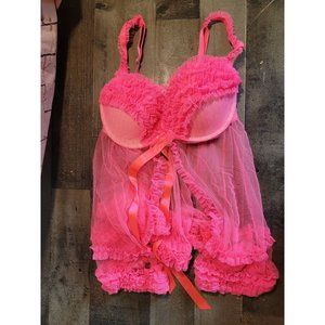 Victoria Secret hot pink top lingerie 34D‎
